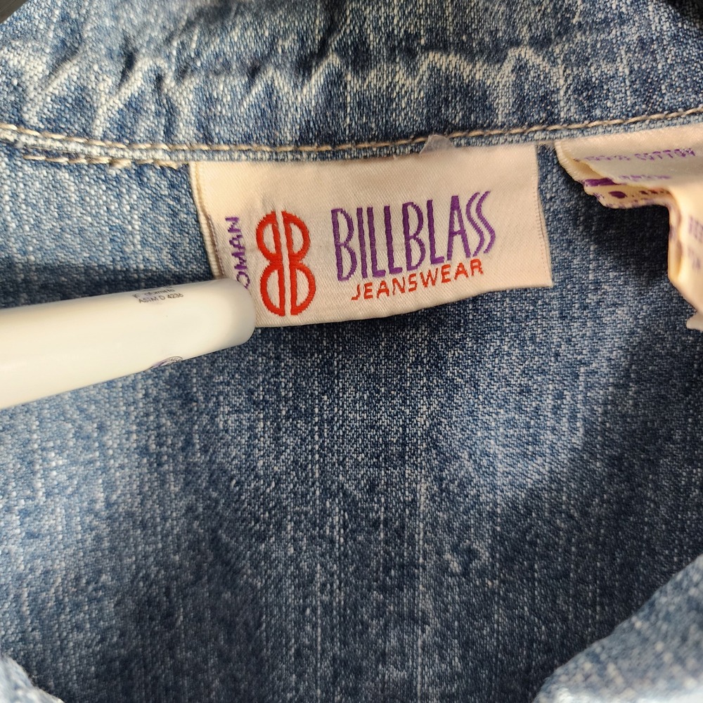 Vtg BILLBLASS  Women Denim Jacket Light Wash Button Front‎ Workwear Size 2X - Picture 4 of 7